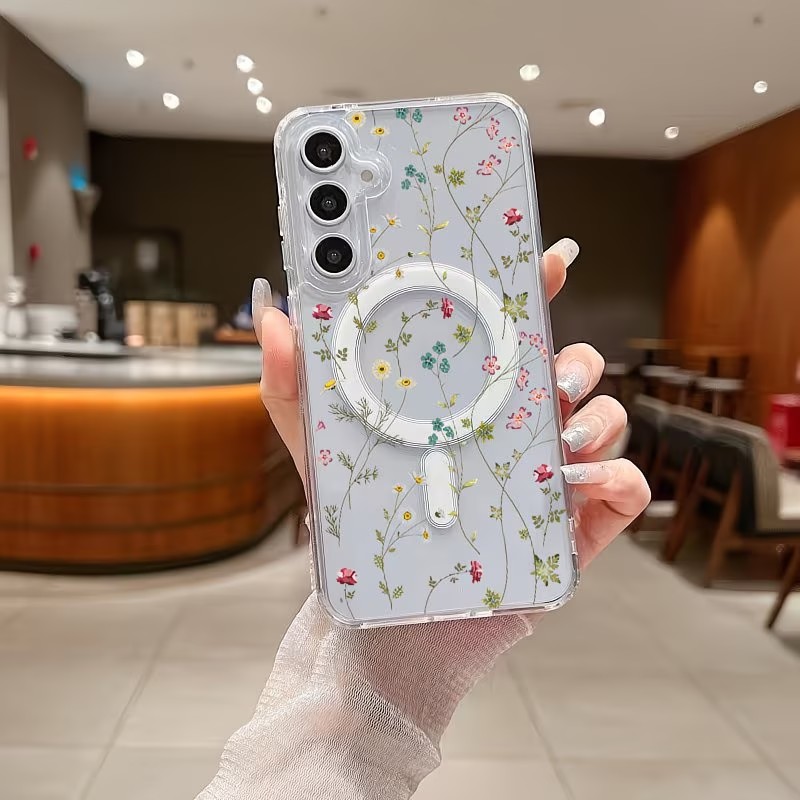 Floral Pattern Magnetic Phone  - đánh giá và giá Phone Accessories And Cases