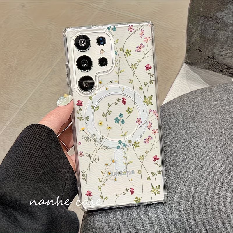 Floral Pattern Magnetic Phone  - đánh giá và giá Phone Accessories And Cases