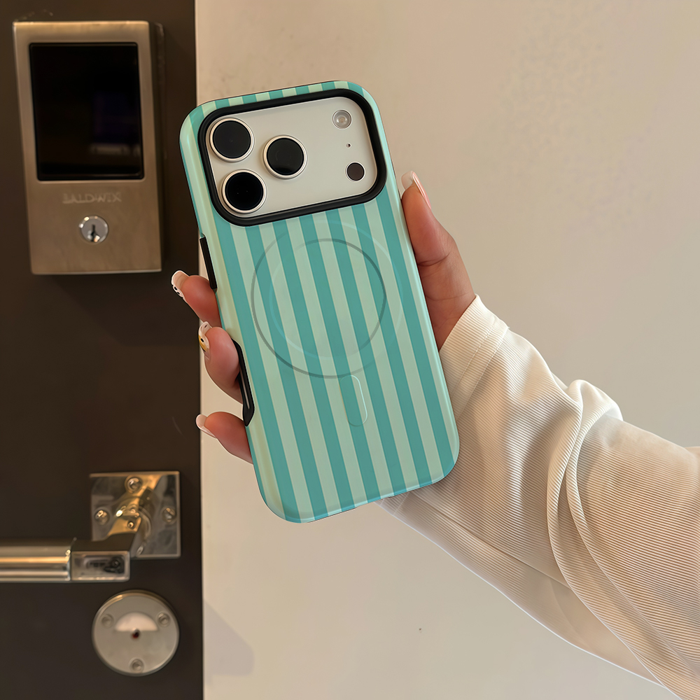 Mint Stripe Double-layer Back  - đánh giá và giá Phone Accessories And Cases